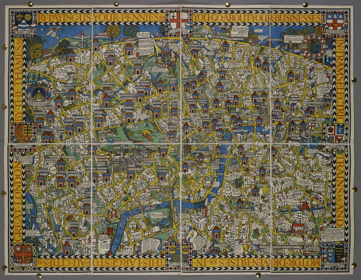 En nous payant vos sous – ou la carte Wonderground de Londres - Leslie MacDonald (1884 1947) Gill