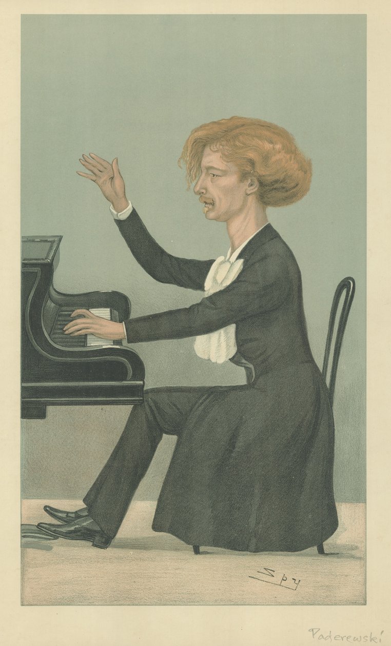 M Ignace Jan Paderewski (lithographie couleur) - Leslie Matthew (1851-1922) Ward