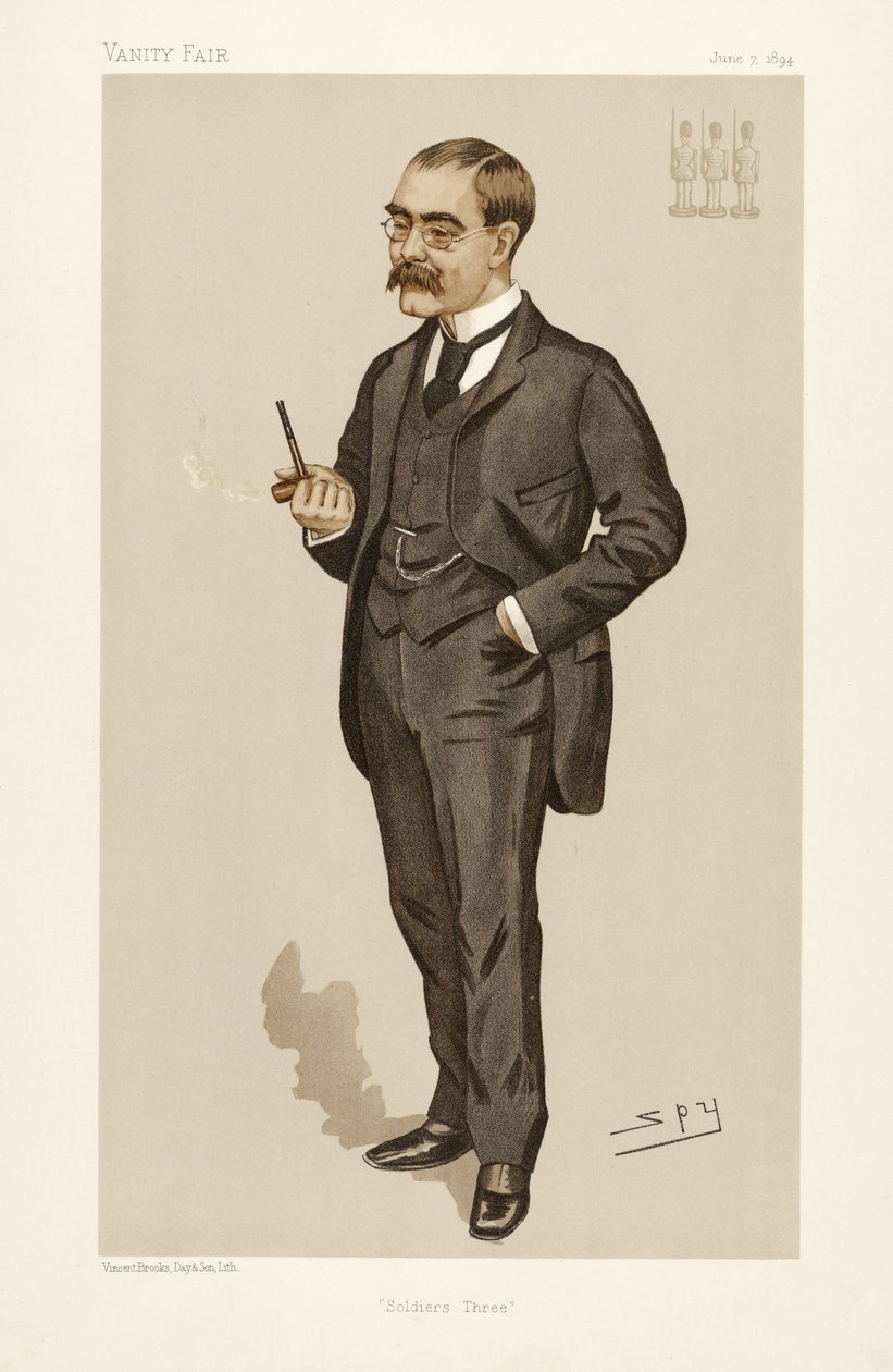 Rudyard Kipling (1865 - 1936), de Vanity Fair, pub. 1894 - Leslie Matthew Ward