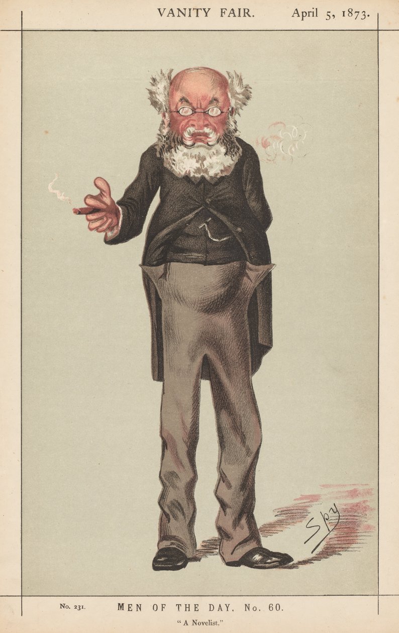Vanity Fair : Hommes du jour, No. 60, Un romancier, 1873 - Leslie Matthew