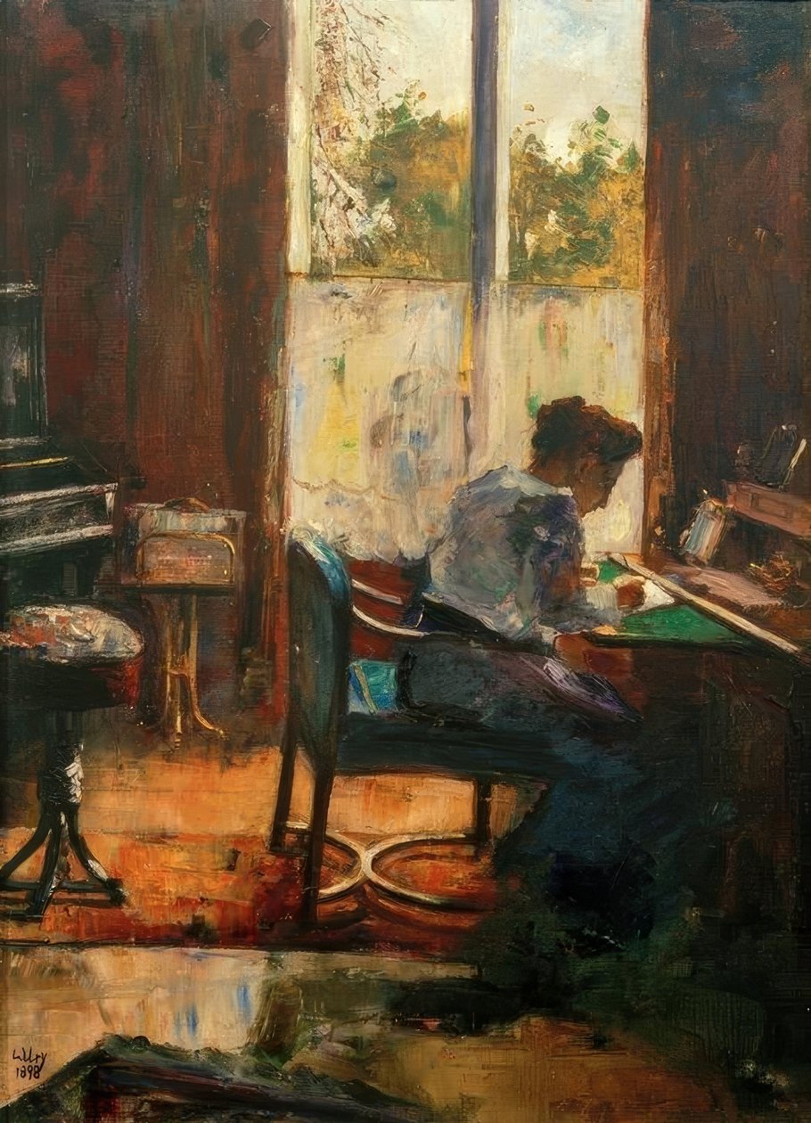 Femme au bureau - Lesser Ury