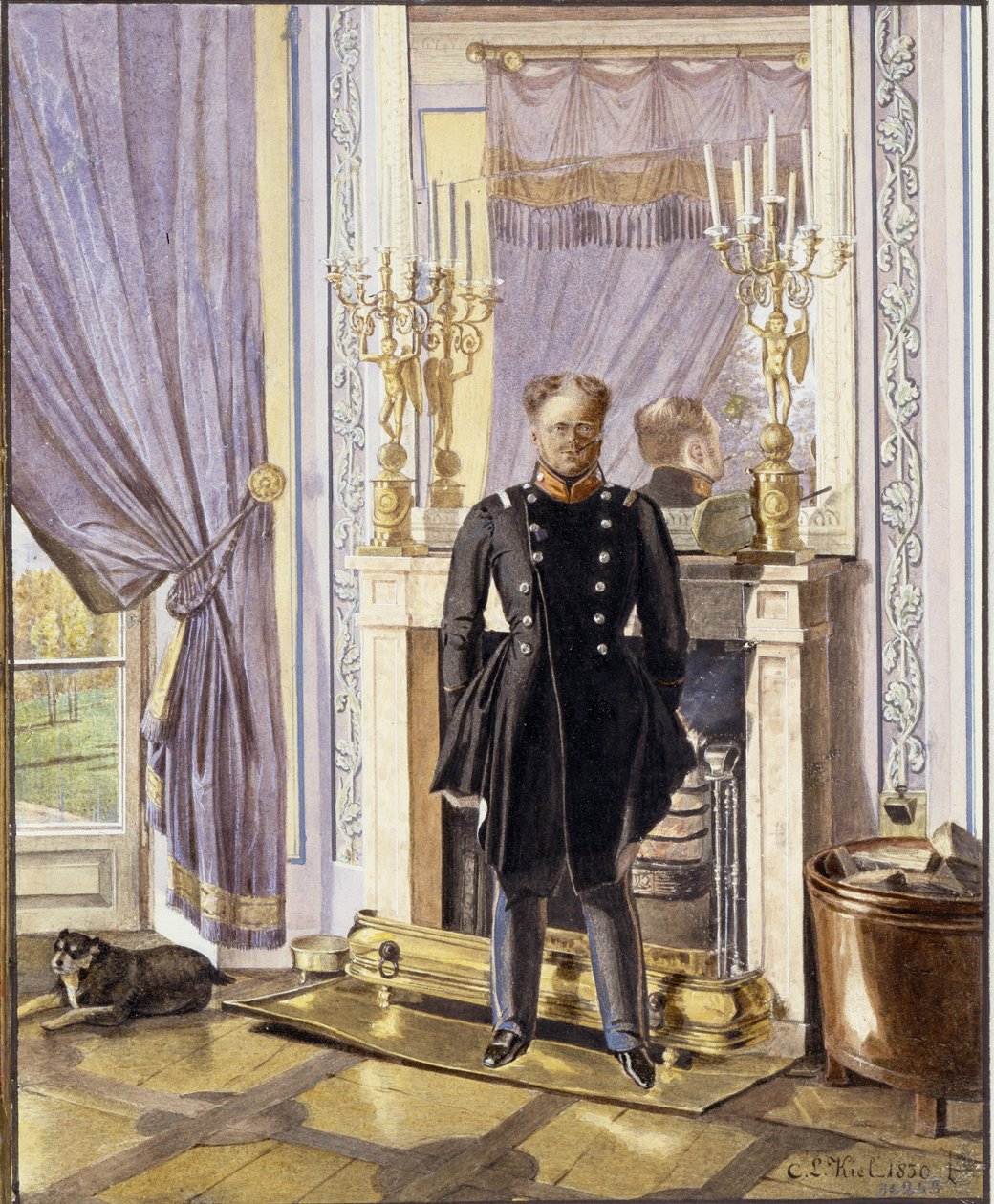 Portrait du grand-duc Constantin Pavlovich de Russie (1779-1831), devant l