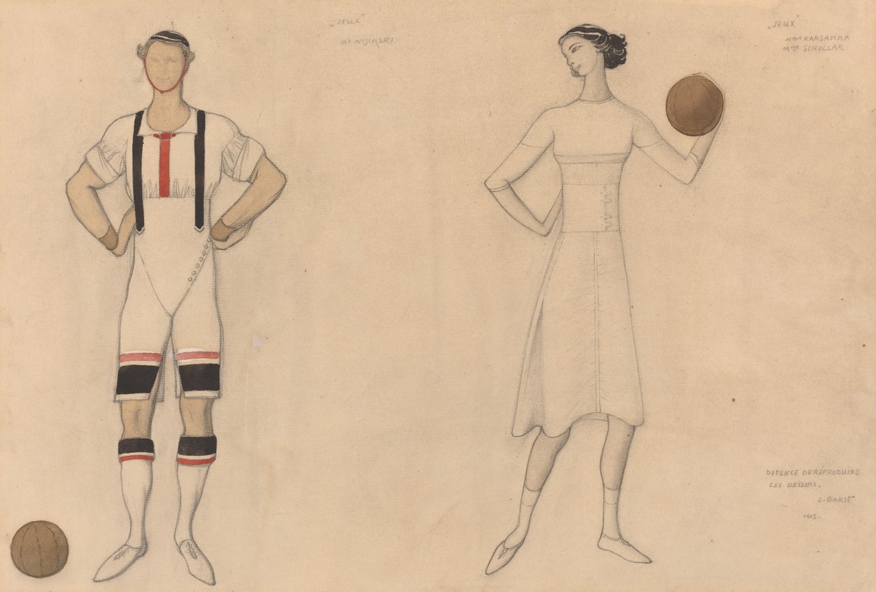 Étude de costume pour "Jeux" - Lev Samoilovich Bakst