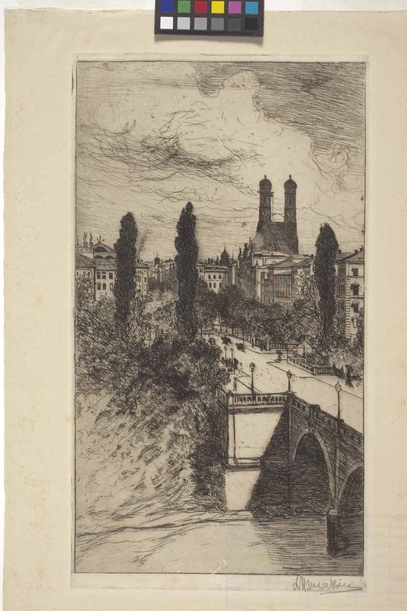 Rue Maximilien et Frauenkirche, Munich, Bavière - Lewis Henry Meakin