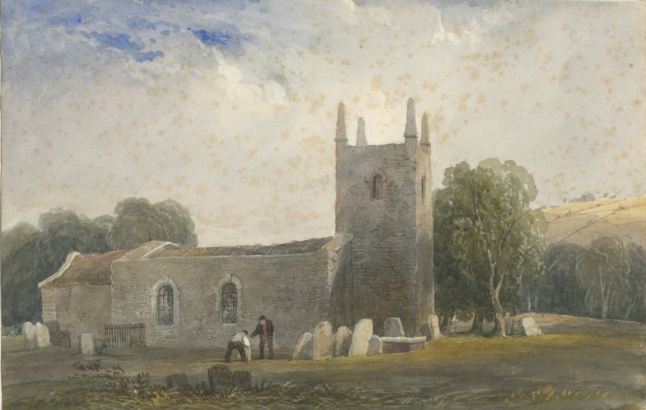Église de Butterton : aquarelle, nd [c1830-1840] - Lewis John Wood