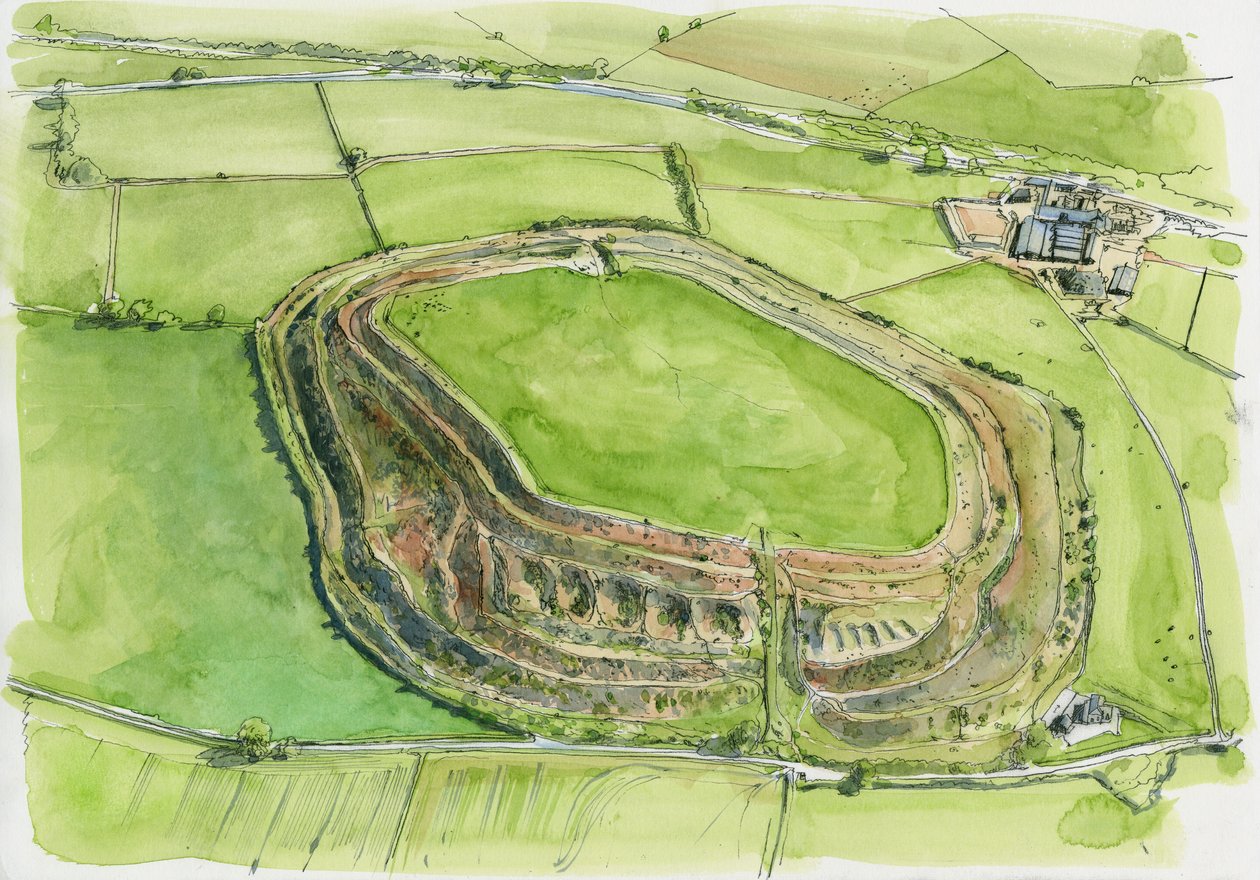 Old Oswestry (aquarelle sur papier) - Liam Wales