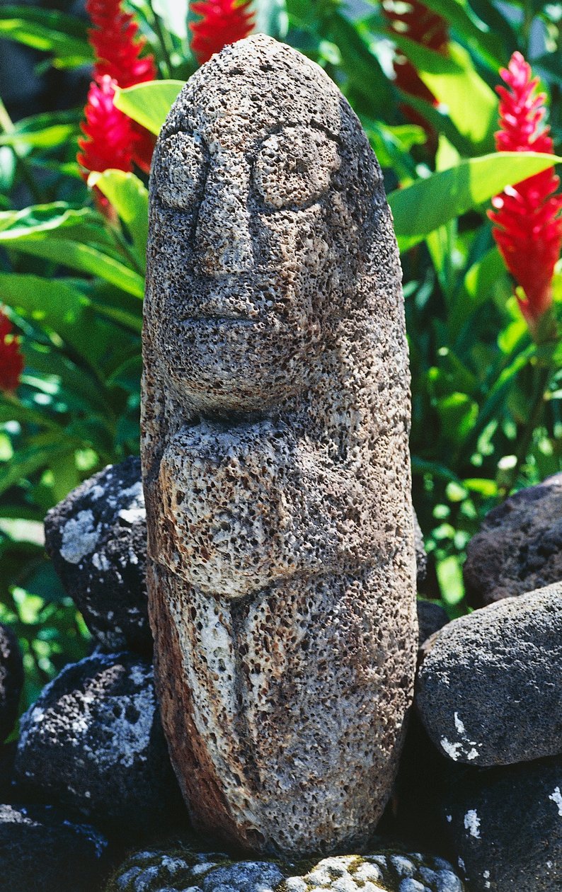 Sculpture Tiki anthropomorphique, Papeete, Tahiti, Îles de la Société, Archipel des Îles du Vent, Polynésie française - Unbekannt Unbekannt
