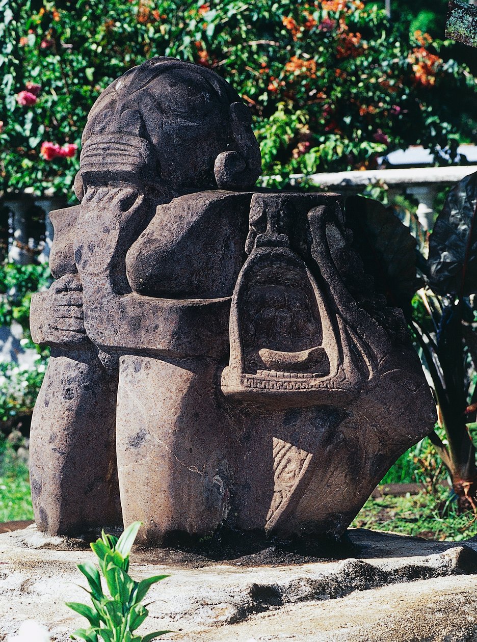 Sculpture Tiki anthropomorphique, Papeete, Tahiti, Îles de la Société, Archipel des Îles du Vent, Polynésie française - Unbekannt Unbekannt