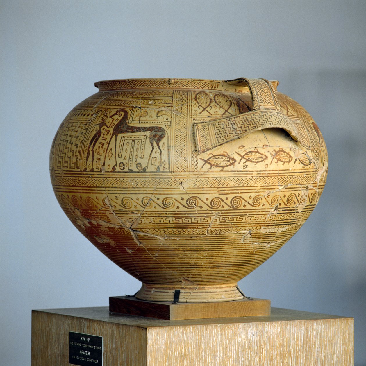 Cratère argien avec décorations géométriques, diamètre 50 cm, civilisation grecque, VIIIe siècle av. J.-C. - Unbekannt Unbekannt