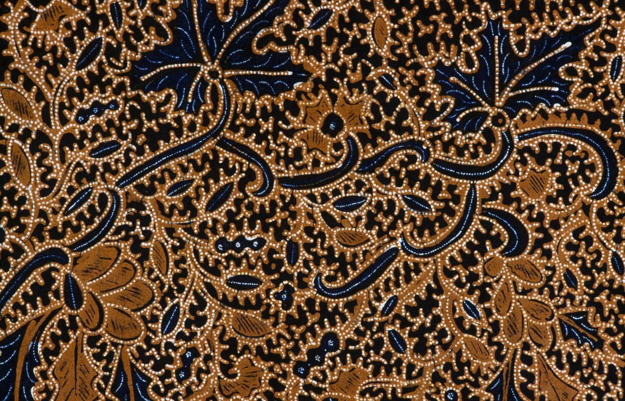 Batik avec motif floral traditionnel, Surakarta, Java, Indonésie (détail) - Unbekannt Unbekannt