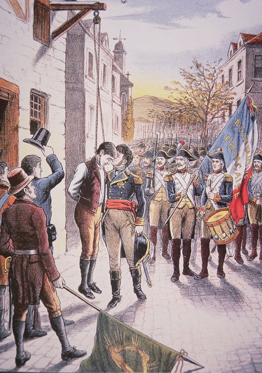 Le général français Jean Sarrazin embrasse le rebelle irlandais pendu Patrick Walsh - Unbekannt Unbekannt
