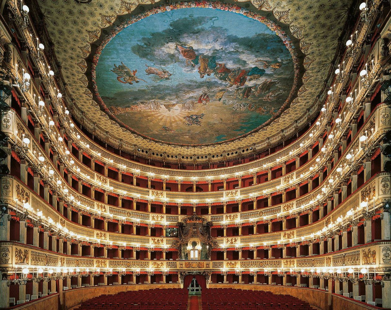 Vue intérieure de la scène du Théâtre San Carlo à Naples - Unbekannt Unbekannt