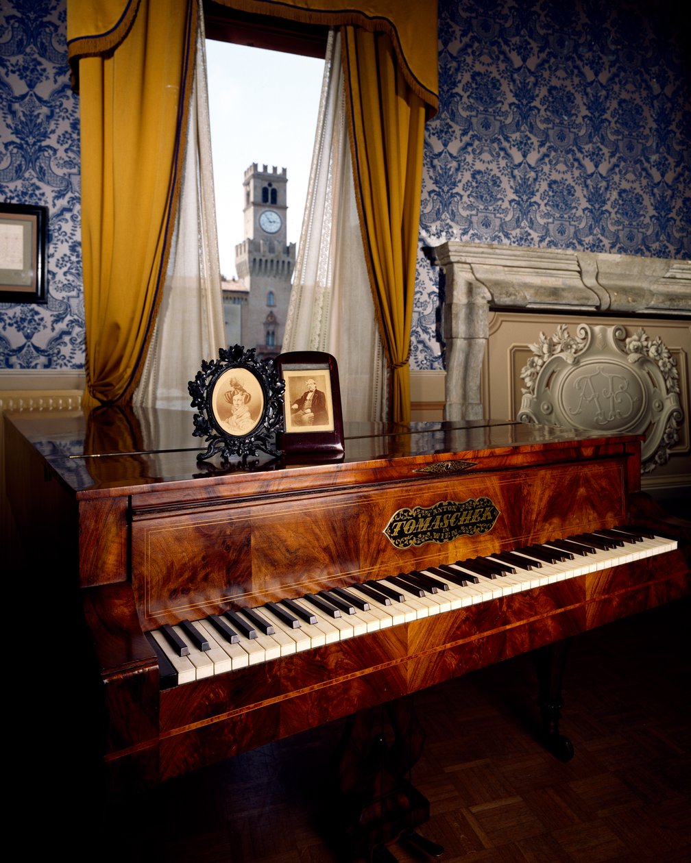Piano dans le salon du Palazzo Barezzi, Busseto, région d