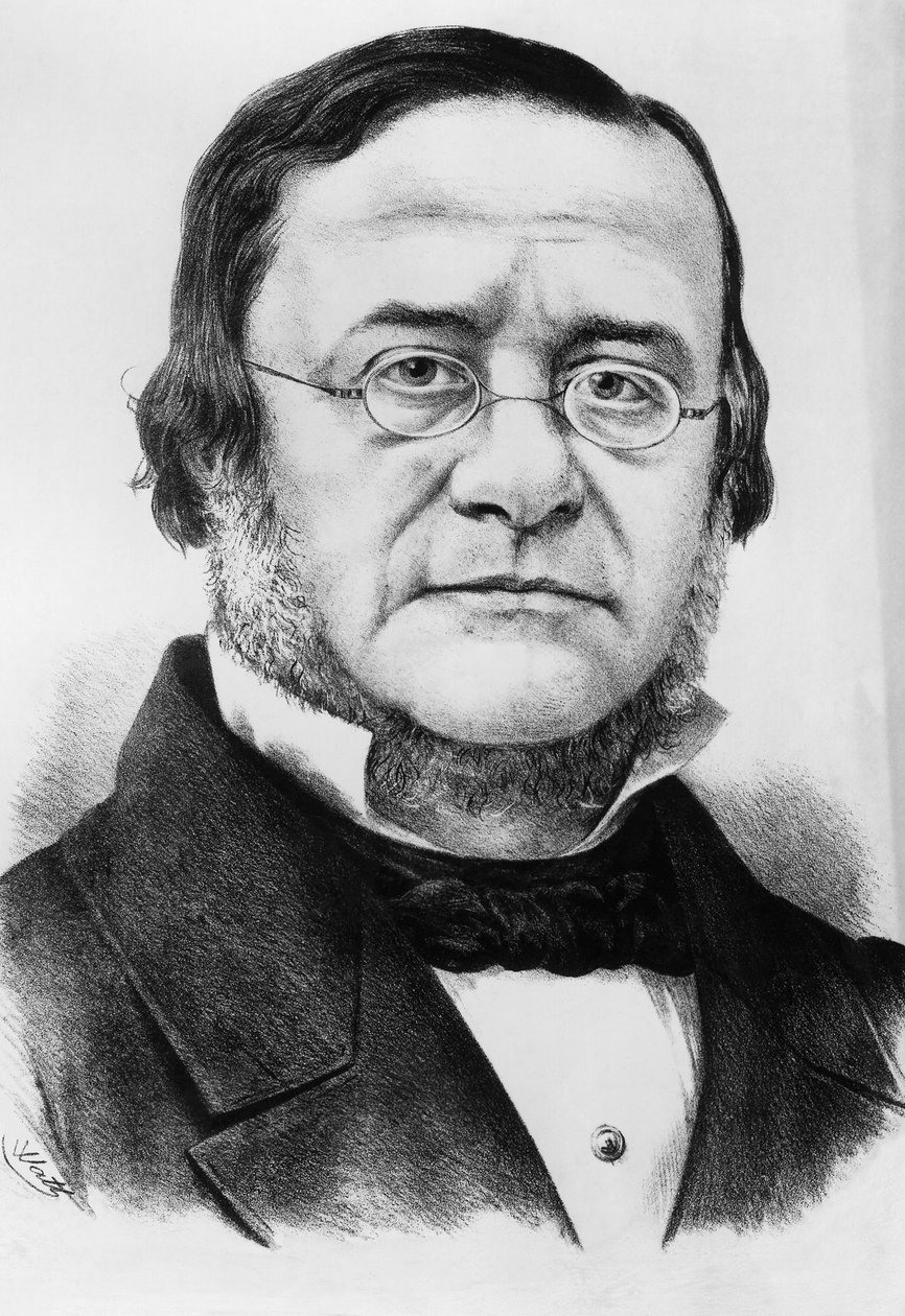Portrait de Daniele Manin (1804-1857), patriote et homme politique italien, Président de la République de San Marco de 1848 à 1849, gravure d