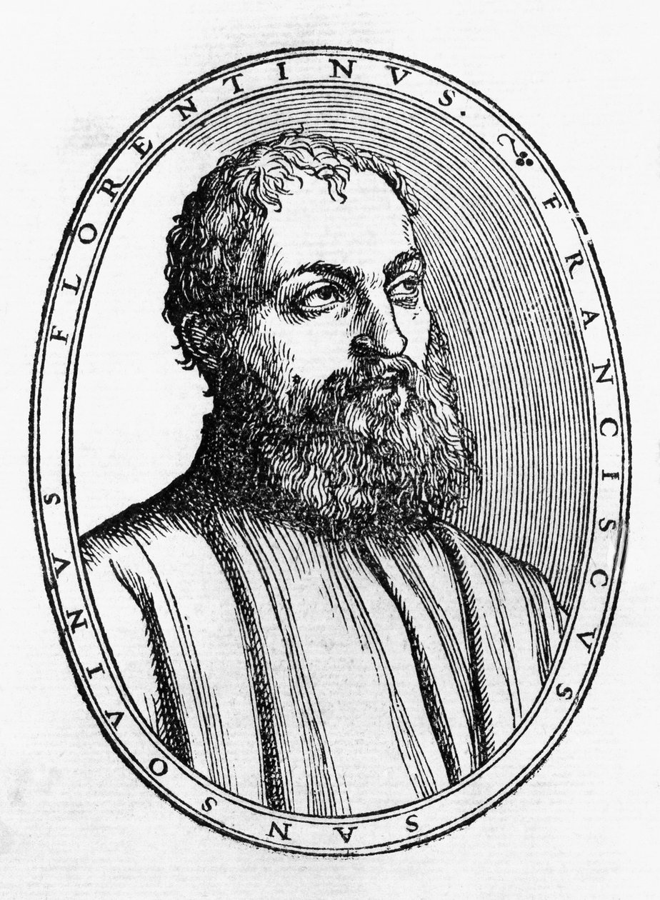 Portrait de Francesco Tatti da Sansovino, homme de lettres italien, gravure sur bois de Del secretario di Francesco Sansouino libri quattro - Unbekannt Unbekannt