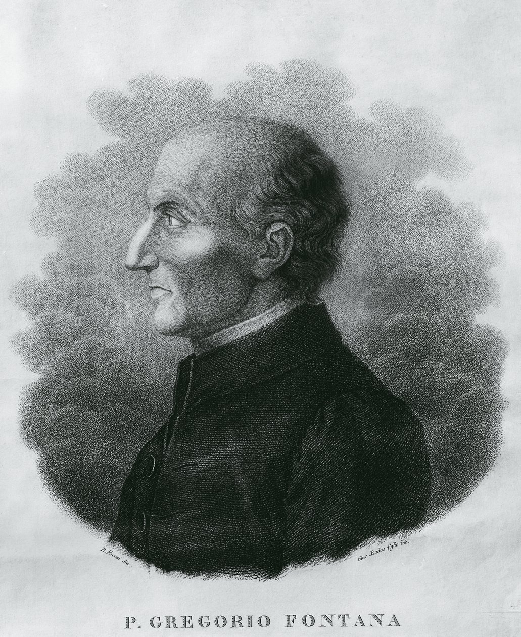 Portrait de Gregorio Fontana (1735-1803), mathématicien italien, gravure - Unbekannt Unbekannt