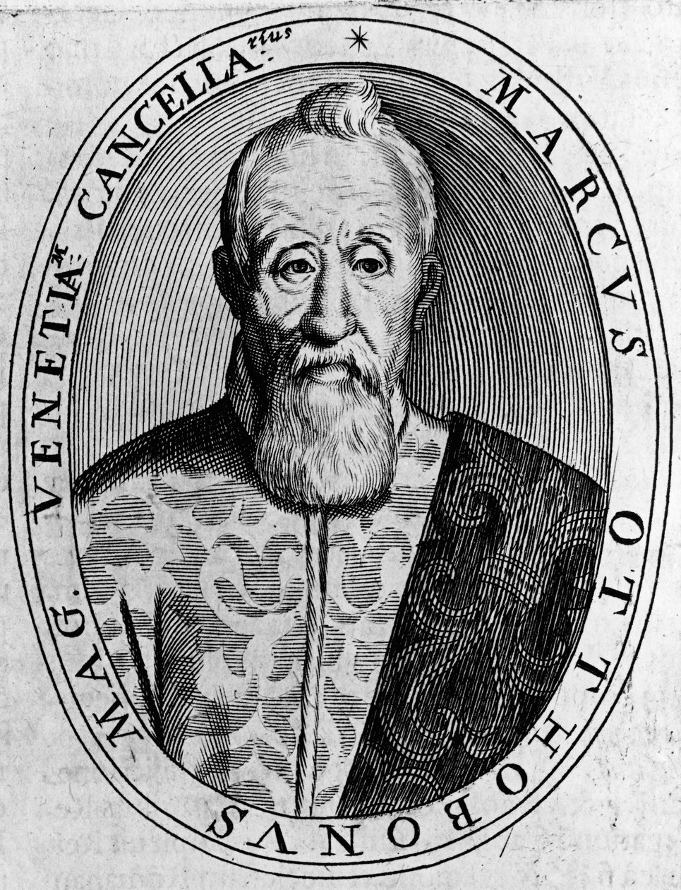 Portrait de Marco Ottoboni (1554-1649), grand chancelier de Venise, gravure - Unbekannt Unbekannt