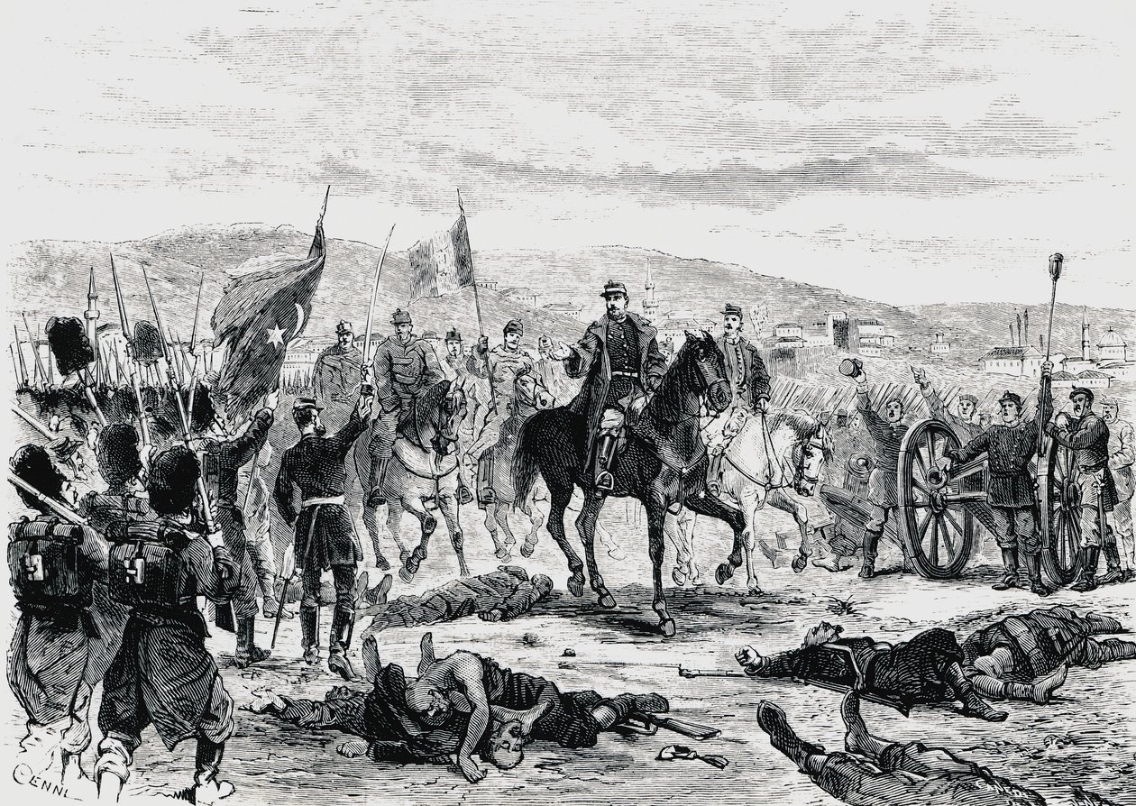 Prince Carol de Roumanie inspectant les troupes après la quatrième bataille de Pleven, guerre russo-turque - Unbekannt Unbekannt