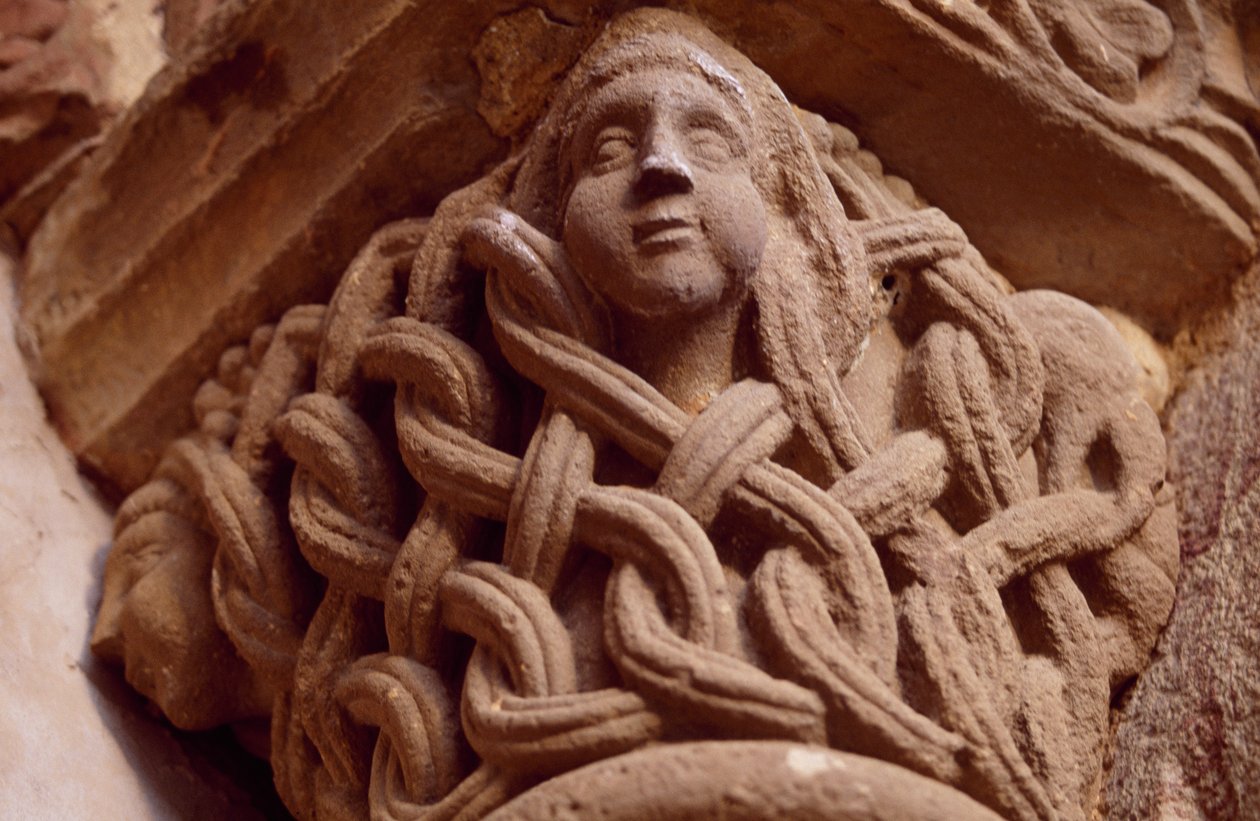 Espagne, Navarre, Monastère du Saint-Sauveur de Leyre, Porta Speciosa, Chapiteau décoré - Unbekannt Unbekannt