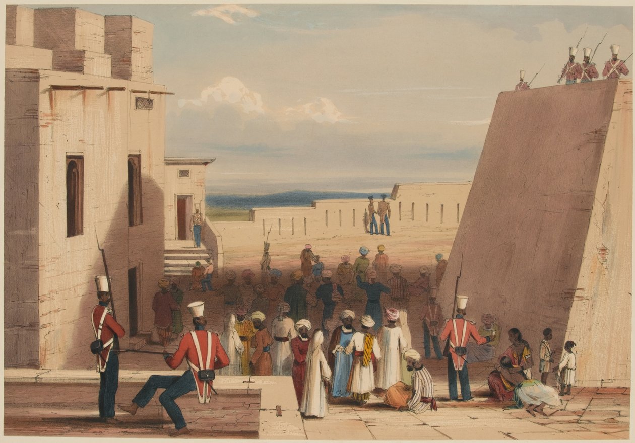 Ghuznee. Prisonniers sous escorte du 19e Infanterie native de Bombay - Lieutenant Thomas (after) Wingate