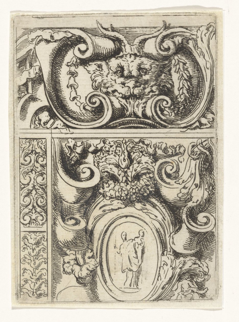 Cartouche avec tête d