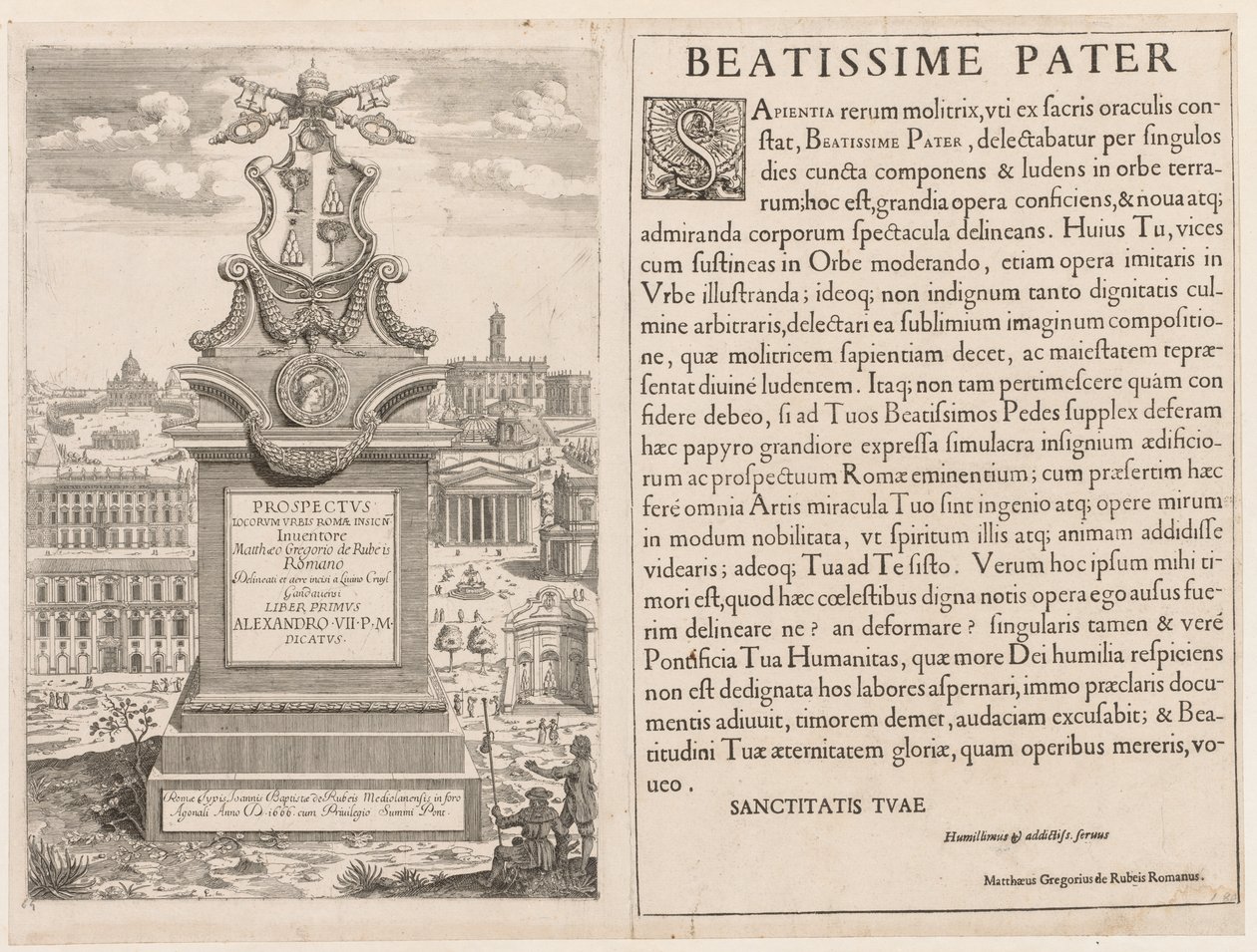 Frontispice de "Prospectus Locurum Urbis Romae Insign[ium]" - Lievin Cruyl