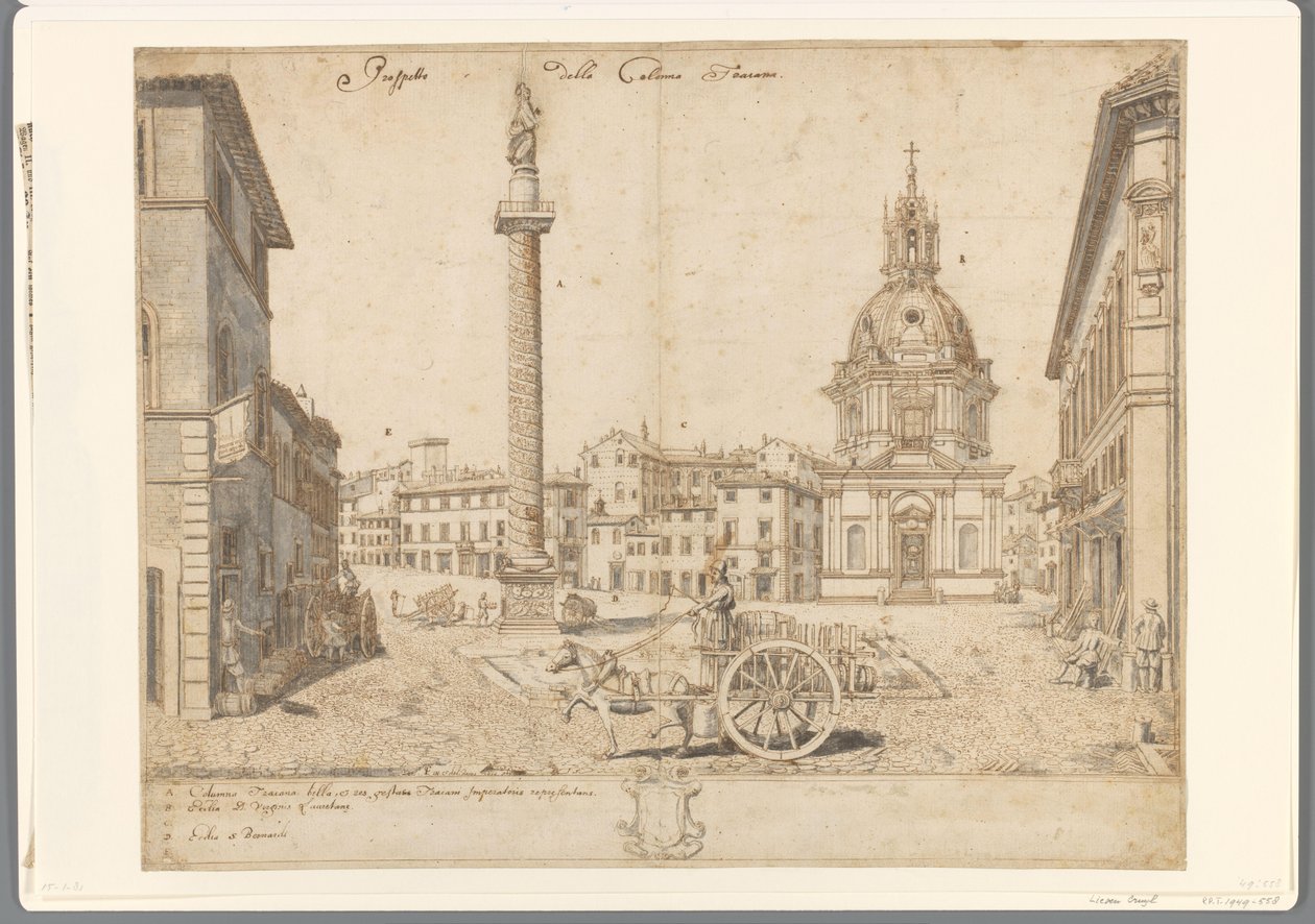 Vue de Rome avec la colonne de Trajan et la S. Maria di Loreto - Lievin Cruyl