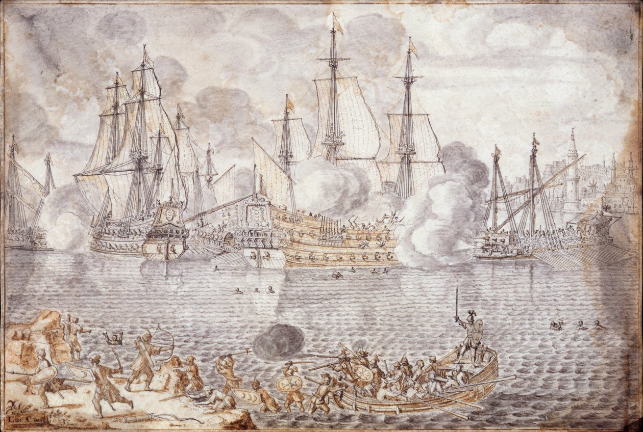 Bataille navale (gravure) - Lievin Cruyl