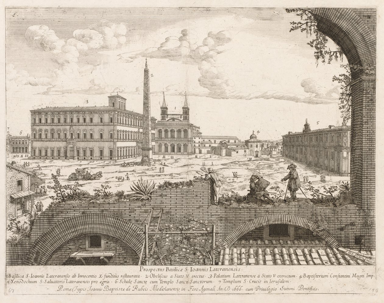 S. Giovanni in Laterano de "Prospectus Locurum Urbis Romae Insign[ium]" - Lievin Cruyl