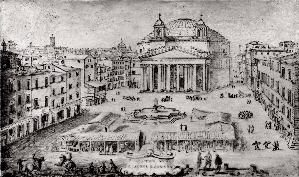 Vue du Panthéon, Rome, début des années 1670 - Lievin Cruyl