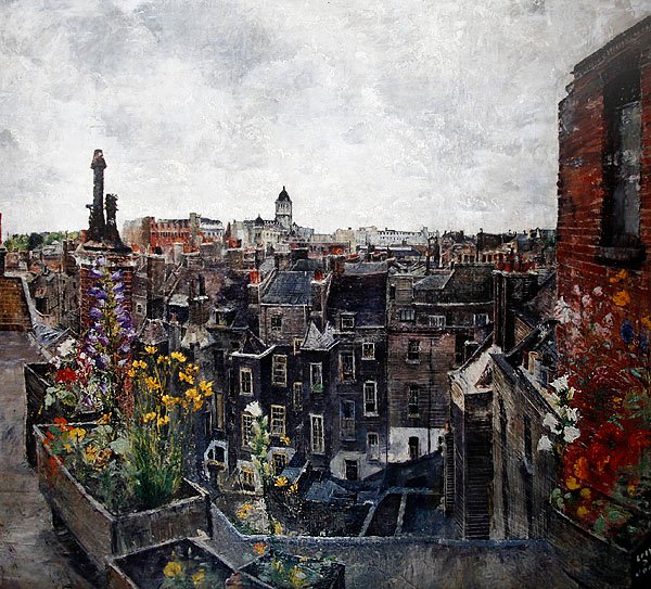 Ciel et fleurs de la ville de Londres (Toits de High Holborn) années 1930 - Lily Delissa Joseph