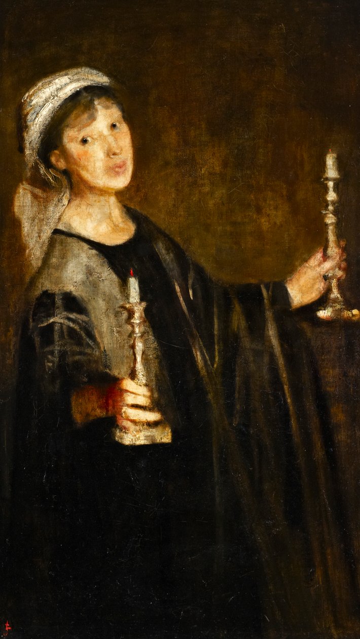 Autoportrait aux bougies, vers 1906 (huile sur toile) - Lily Delissa Joseph