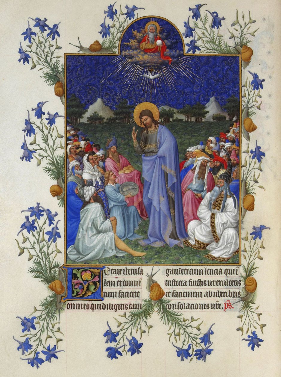 Très Riches Heures du duc de Berry - La Multiplication des pains - Limbourg Brothers