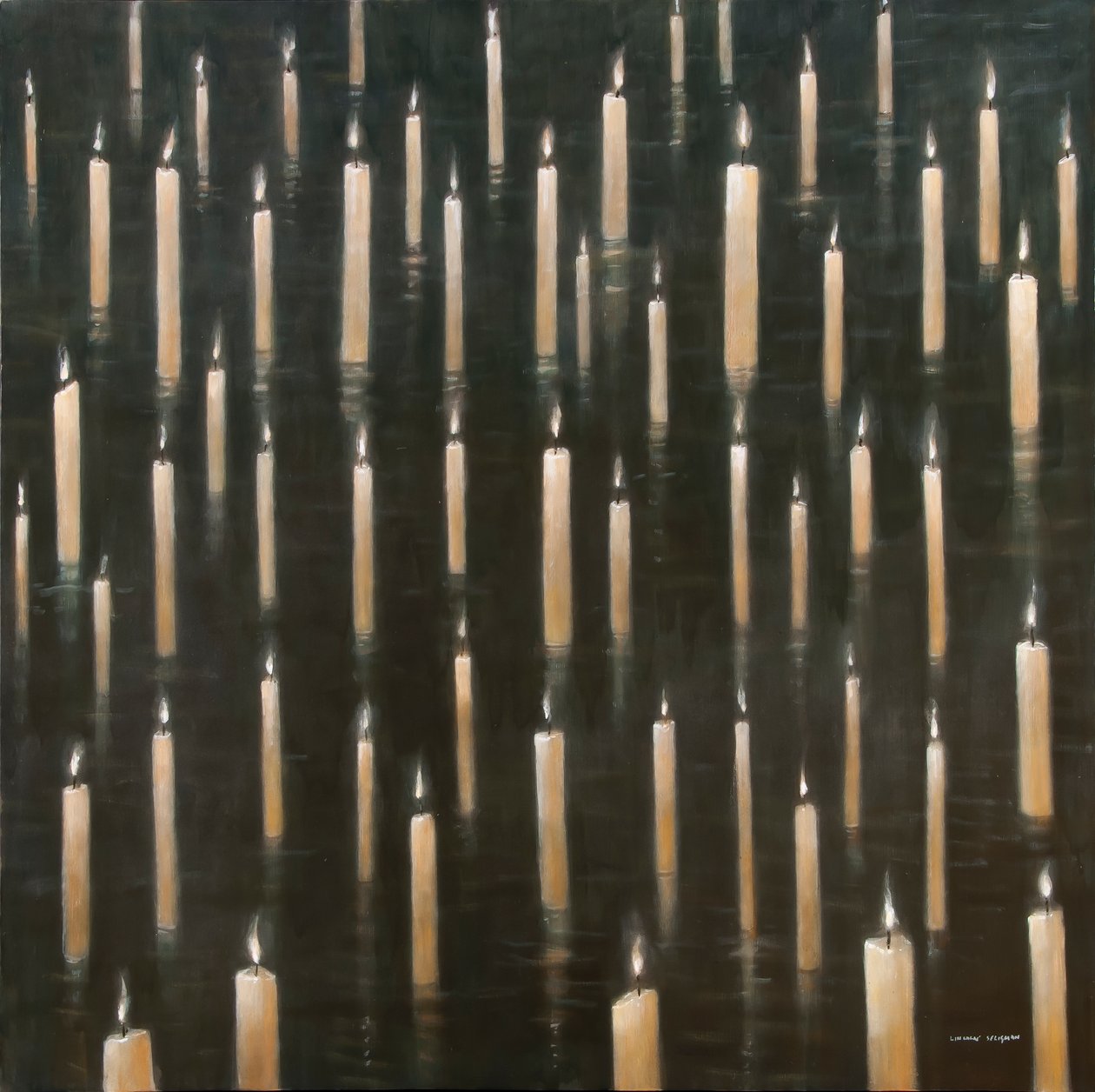 Bougies sur le lac, Udaipur, Inde, 2012 - Lincoln Seligman