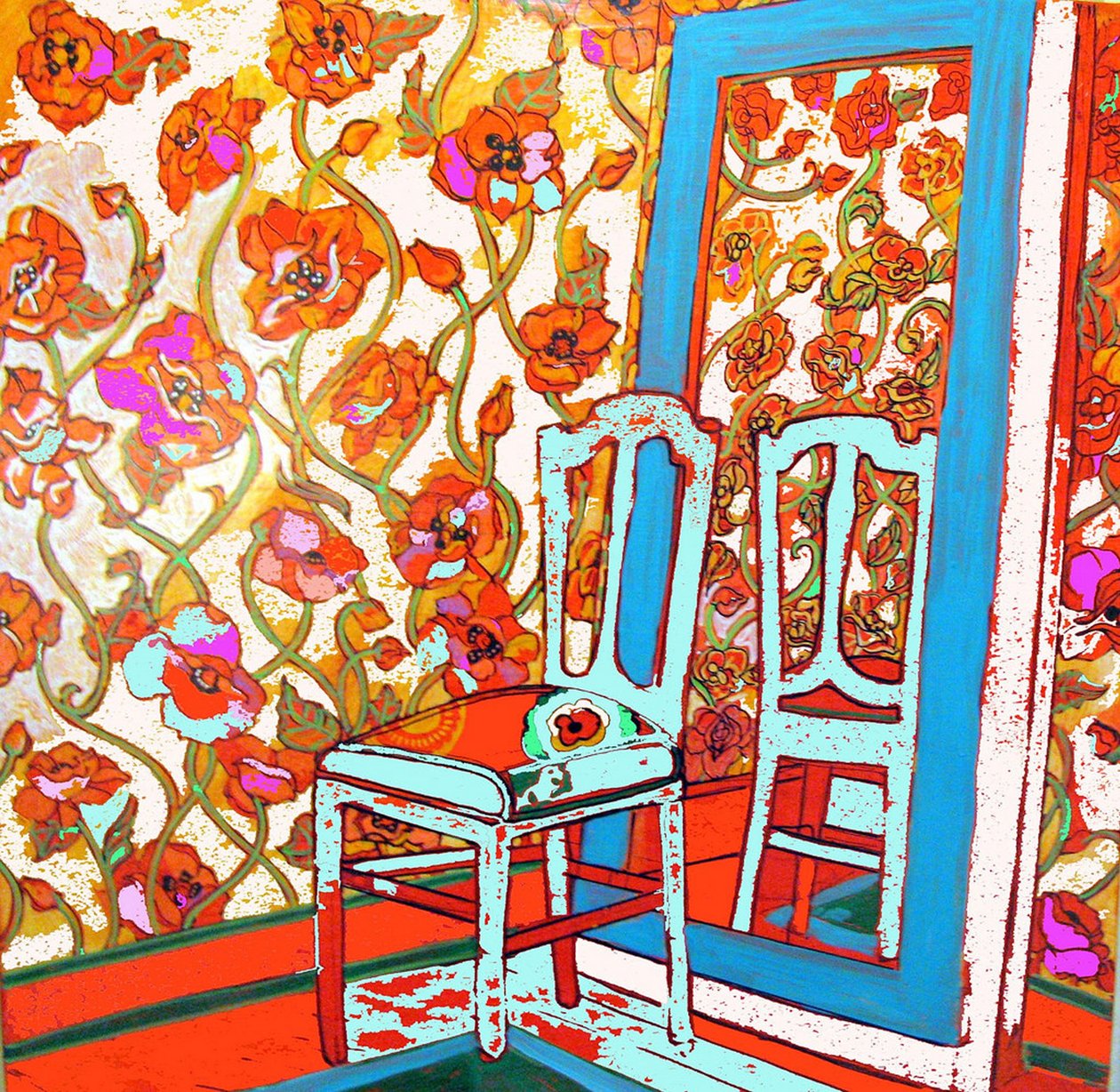 Chaise et miroir, 2014 (technique mixte) - linda arthurs