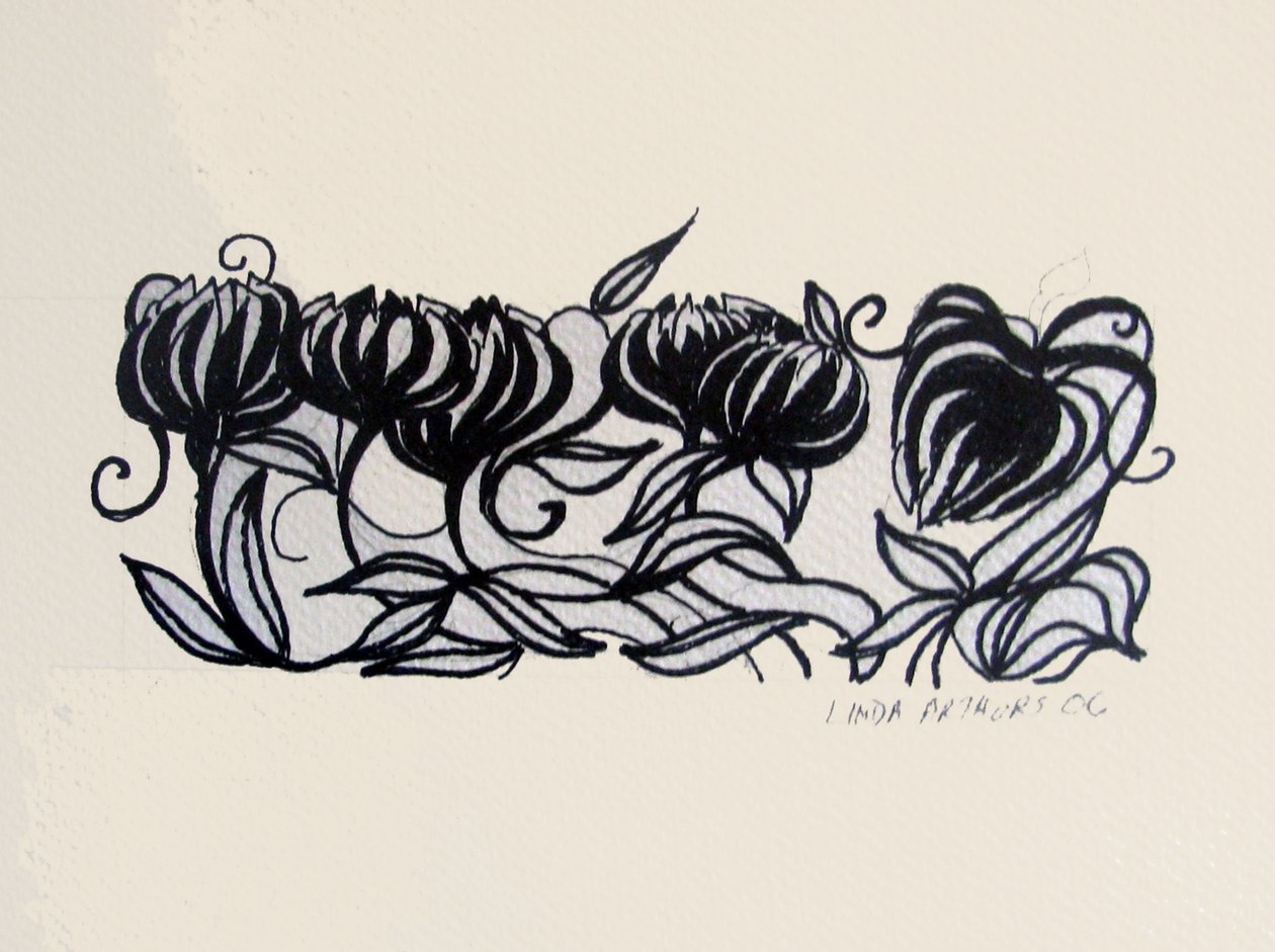 Crocus, 2014 (plume et encre) - linda arthurs