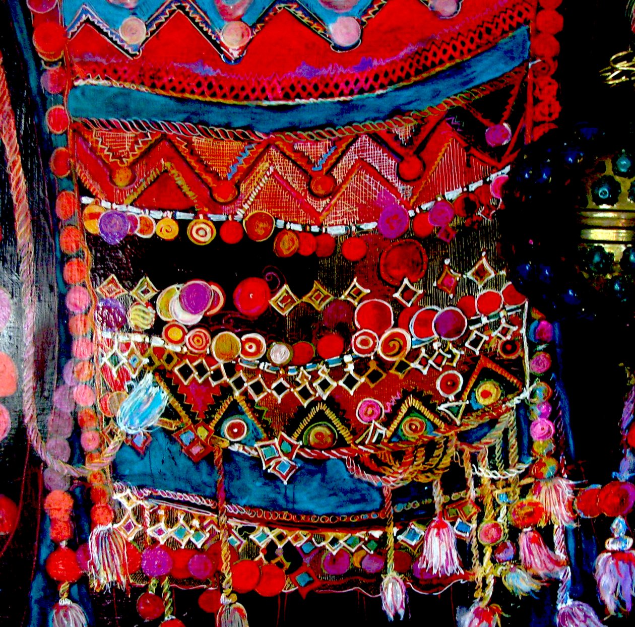 Ethno bag, 2015 (mixte, acrylique, encre, huile) - linda arthurs