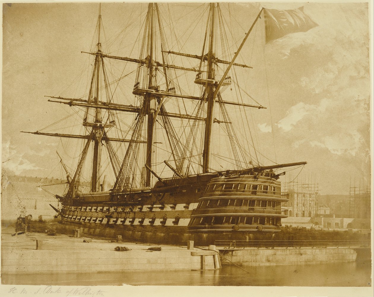 H.M.S. Duke of Wellington à Keyham, Angleterre. - Linnaeus Tripe