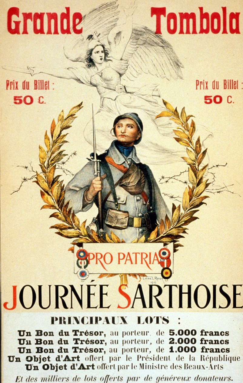Grande tombola : journée sarthoise - affiche, ill. par Lionel Royer (1852 -1926) - Lionel Noel Royer