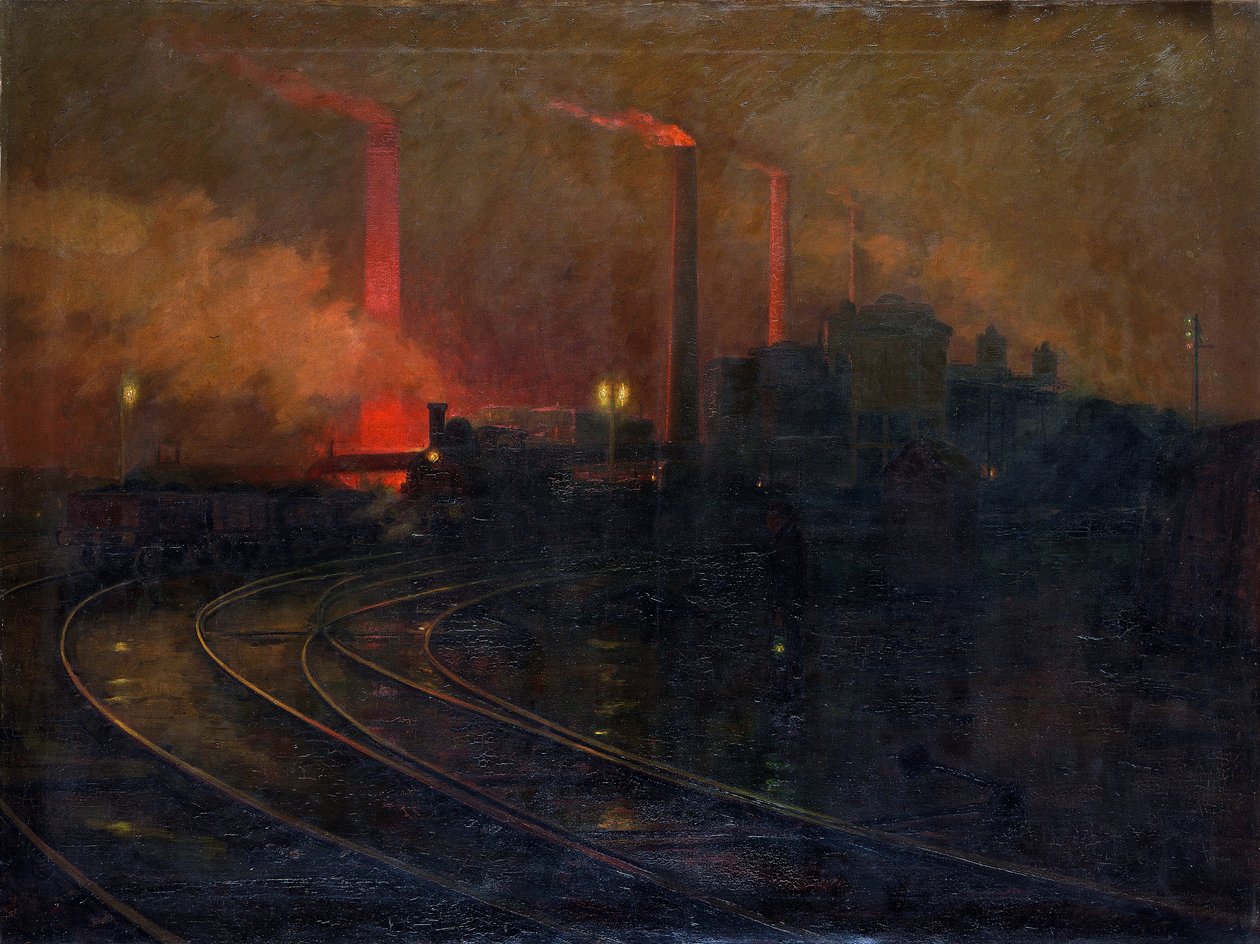 Les aciéries de Dowlais, Cardiff la nuit - Lionel Walden