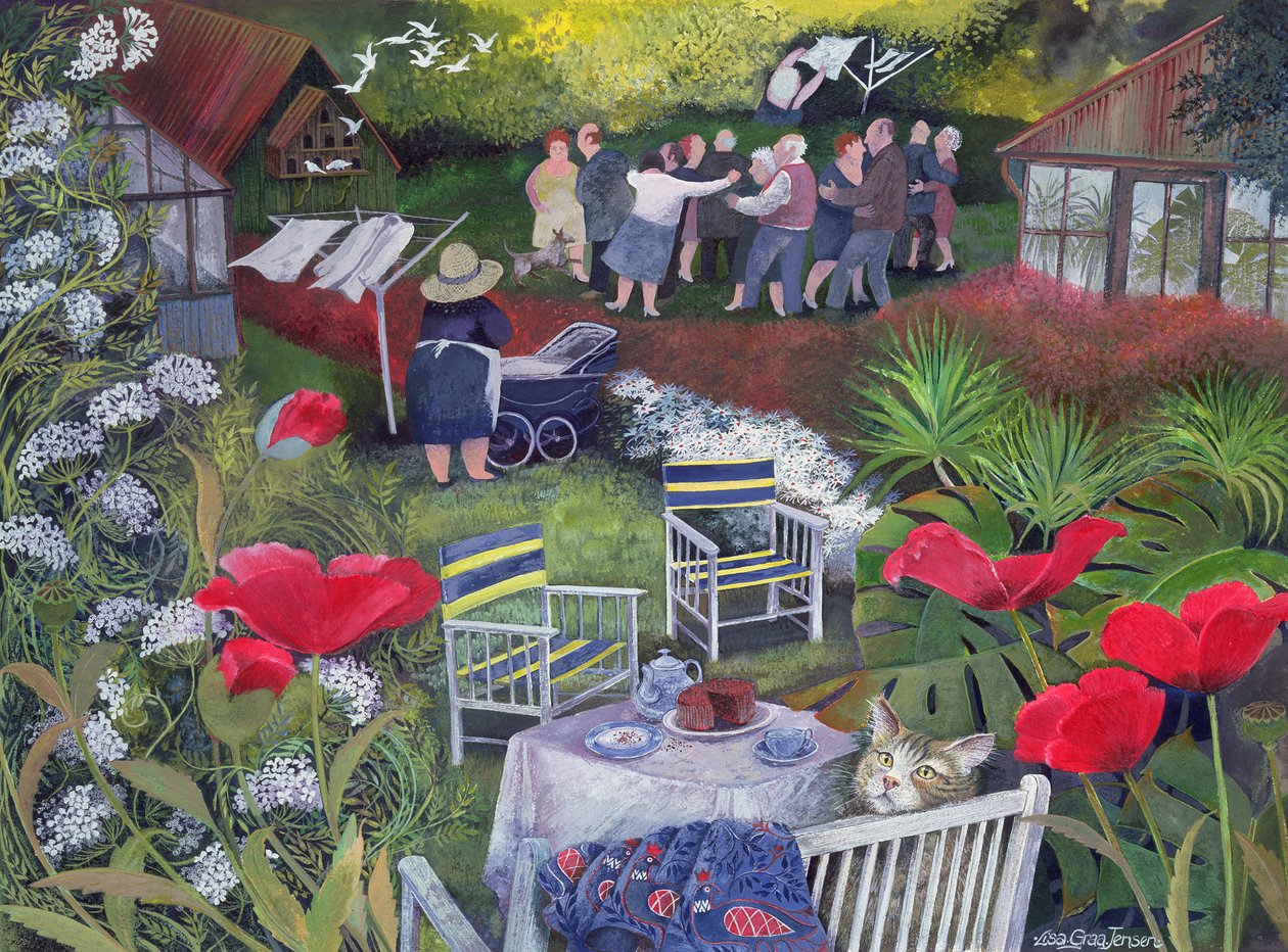 Fête de surveillance de quartier, 1995 (encre acrylique, gouache) - Lisa Graa Jensen