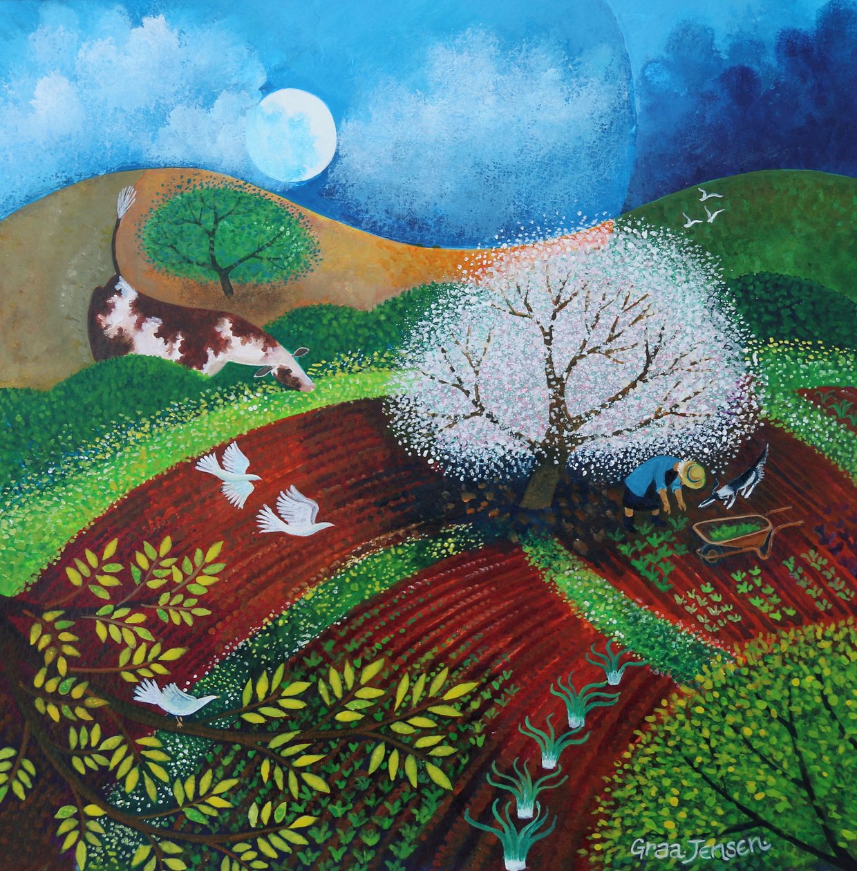 Nosy Cow révisé, 2024 (acrylique sur lin) - Lisa Graa Jensen