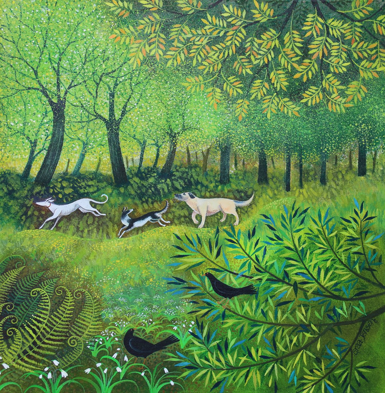 Trois amis, 2024 (acrylique sur toile) - Lisa Graa Jensen