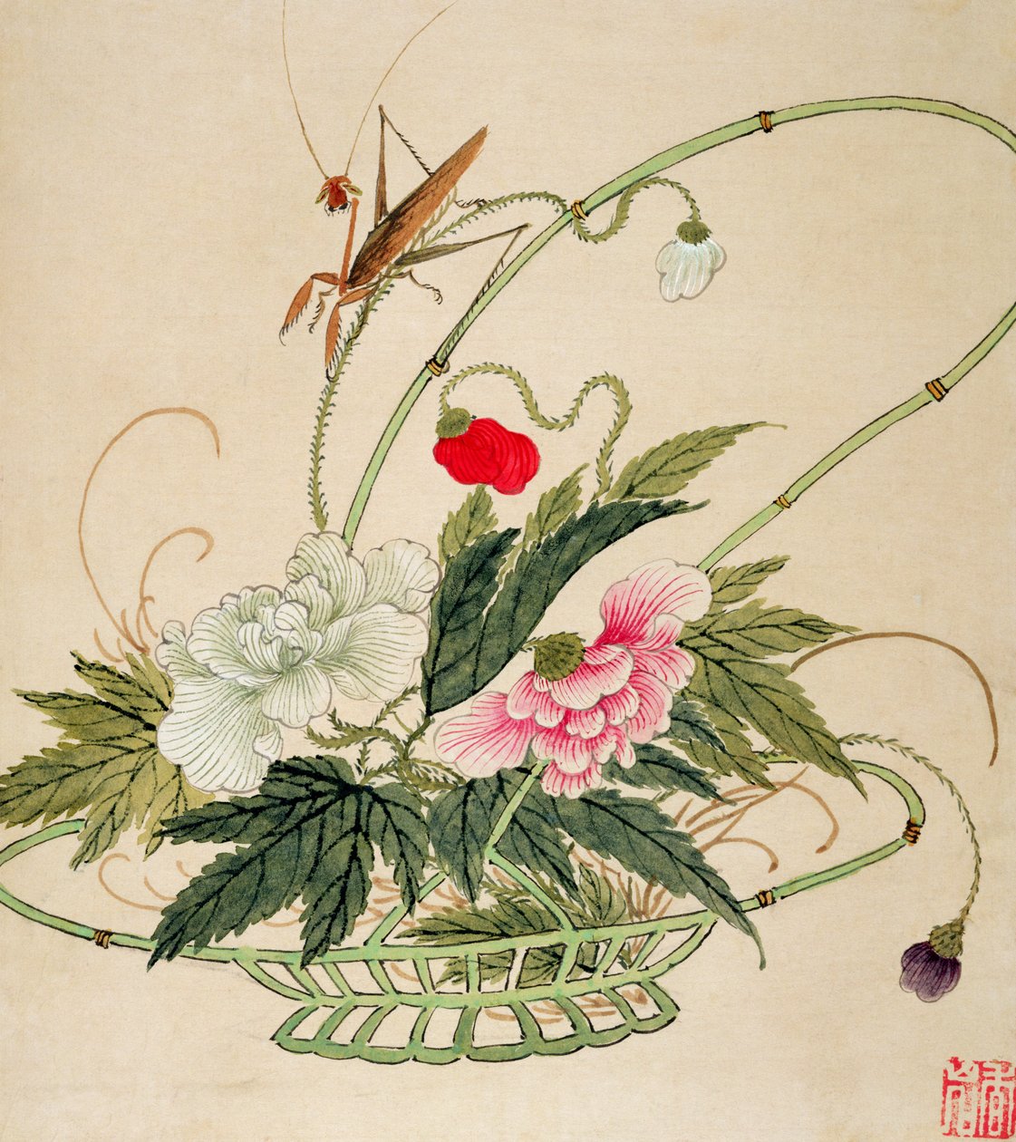 Une série de peintures de fleurs et d