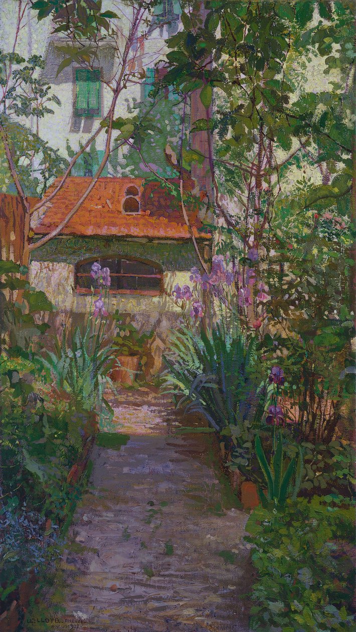 Le triptyque ou jardin en fleurs (panneau latéral) (1907) - Llewelyn Lloyd