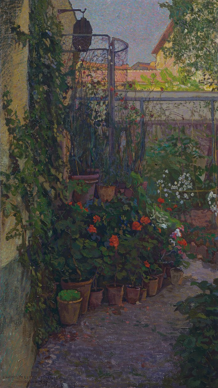 Le triptyque ou jardin en fleurs (panneau latéral) 1907 - Llewelyn Lloyd