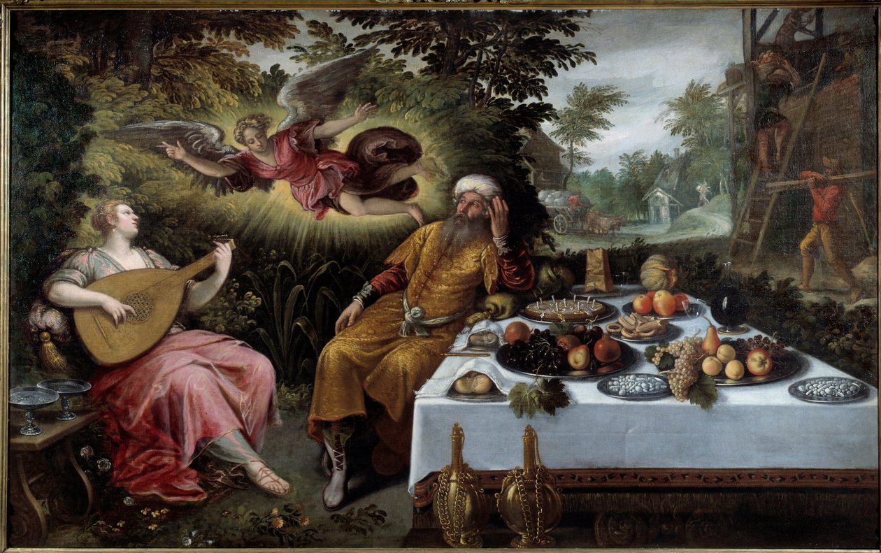 Vanité des richesses ou misère mélancolique. Peinture de Ludovico Pozzoseratto (1550-1610) - Lodewijk Toeput