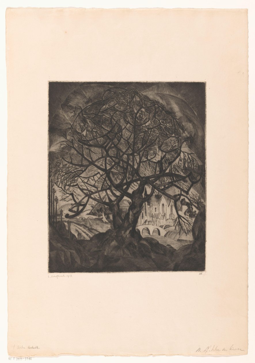 Arbre aux branches nues - Lodewijk Schelfhout (signed by artist)
