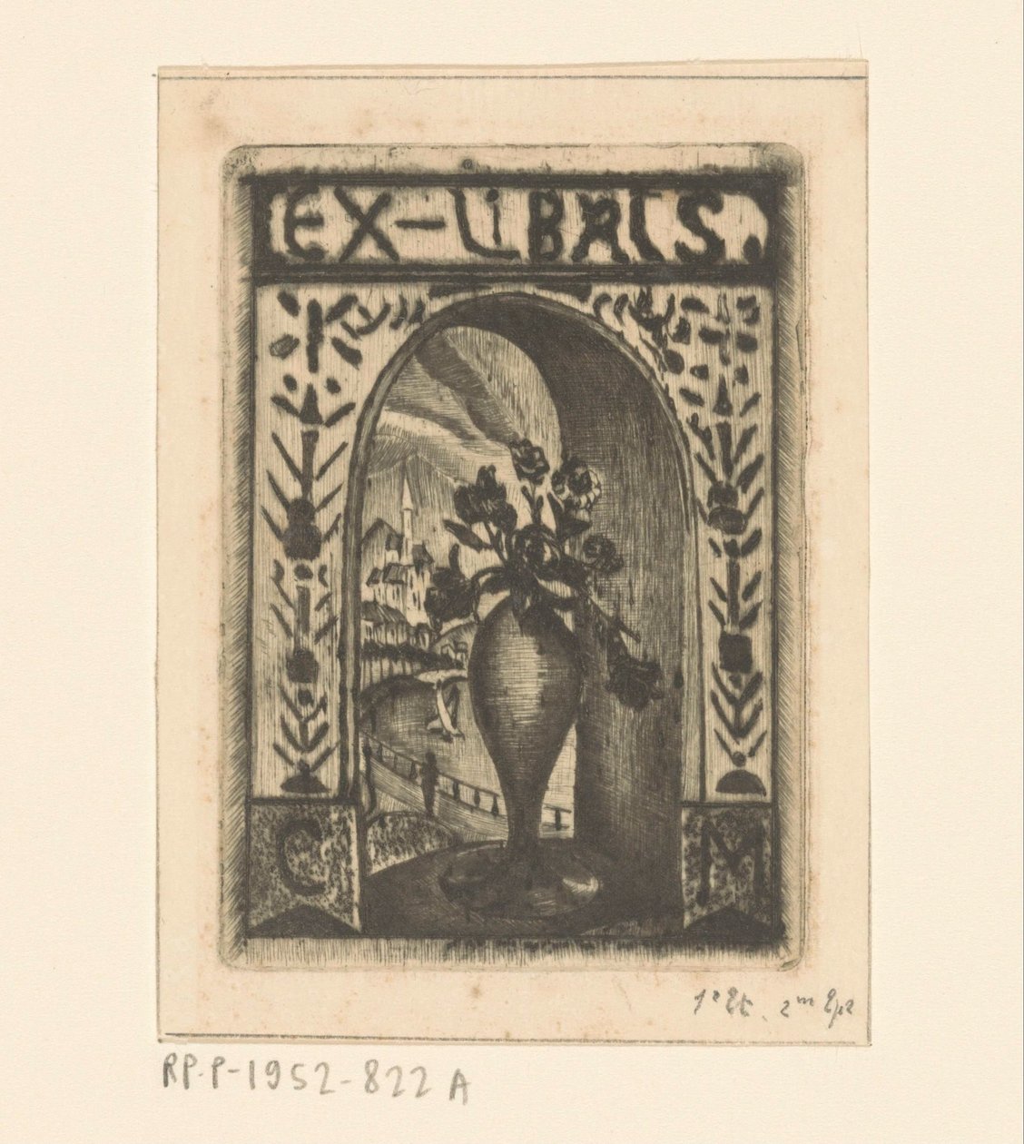 Ex libris de C. van der Meulen - Lodewijk Schelfhout (signed by artist)