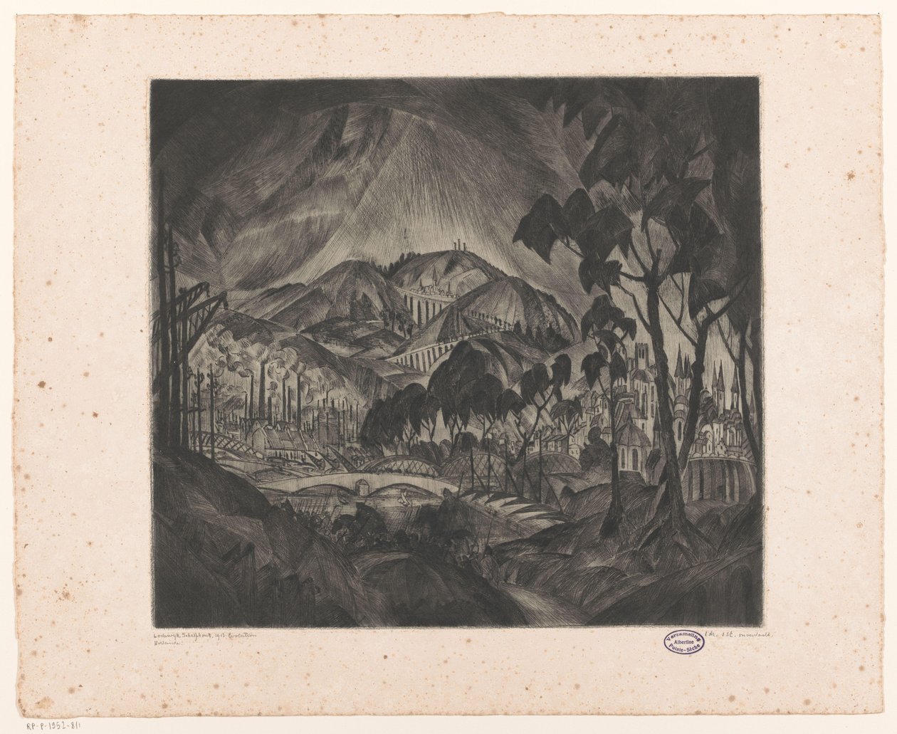 Paysage vallonné avec industrie - Lodewijk Schelfhout (signed by artist)